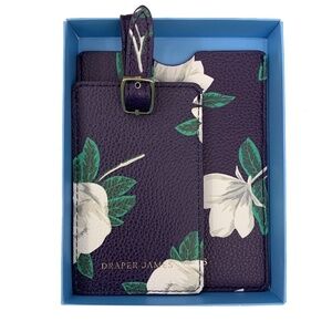 Draper James Travel Set Passport Holder Luggage Tag Magnolia Print NIB